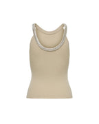 Only Beige Nylon Elastane Tank Tops - Zeiniez