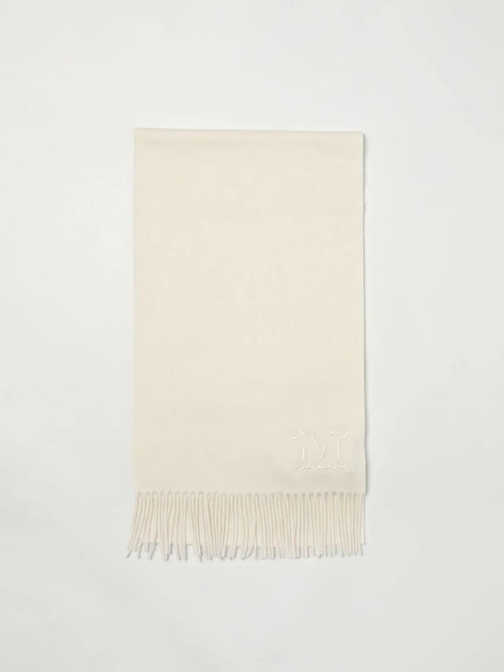Max Mara White Cashmere Scarf - Zeiniez