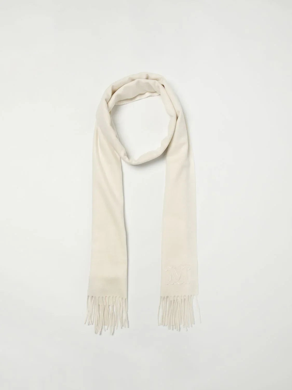Max Mara White Cashmere Scarf - Zeiniez