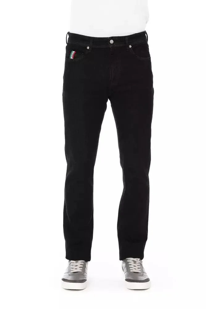 Baldinini Trend Black Cotton Straight-Leg Jeans - Zeiniez
