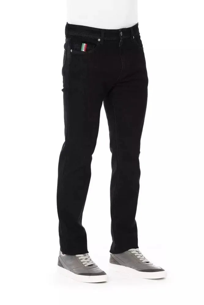 Baldinini Trend Black Cotton Straight-Leg Jeans - Zeiniez