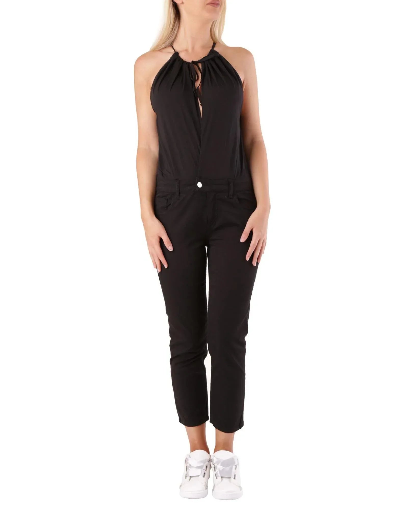 Met Black Cotton Jumpsuit - Zeiniez