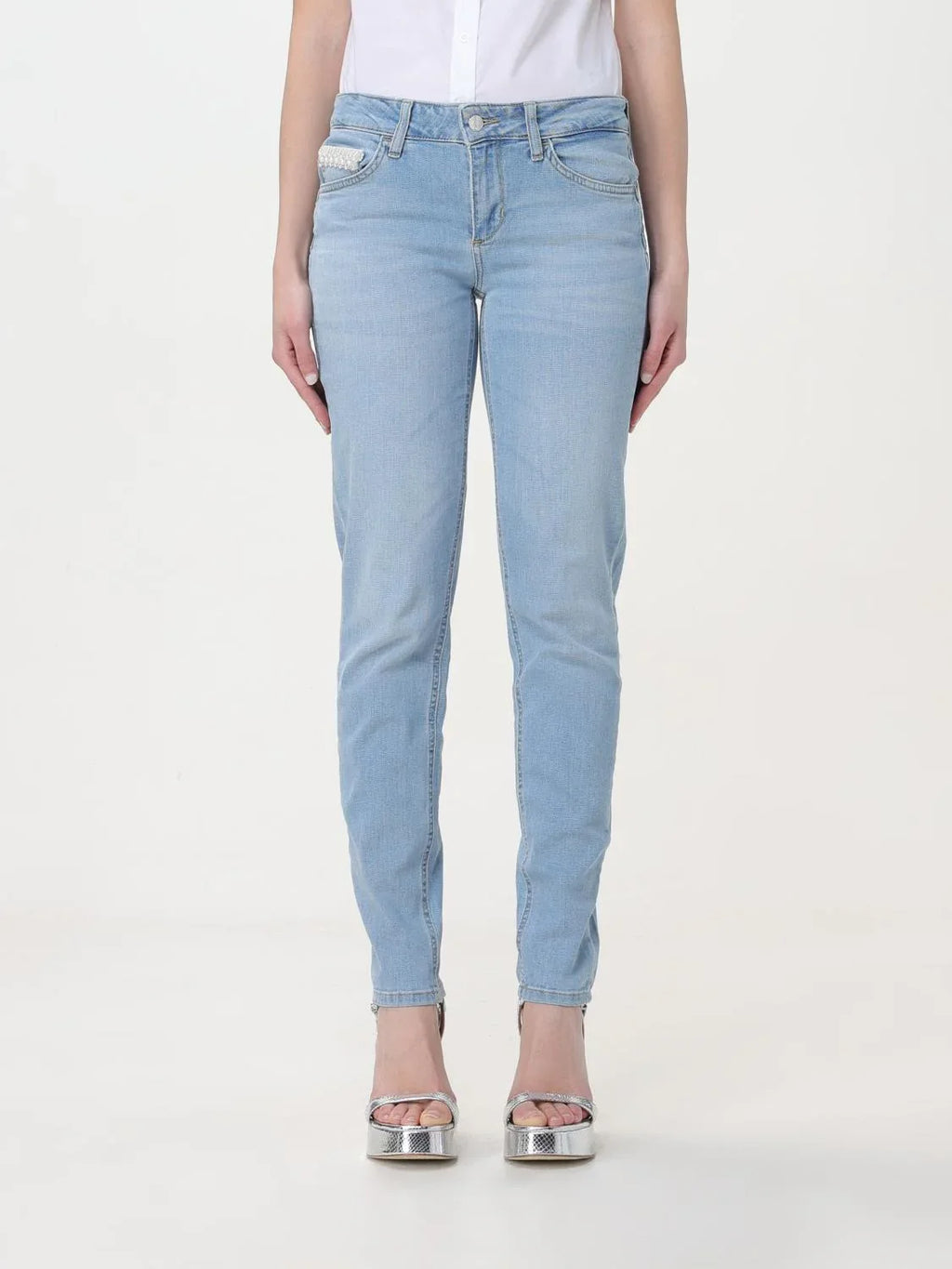 Liu Jo Blue Cotton Straight-Leg Jeans - Zeiniez