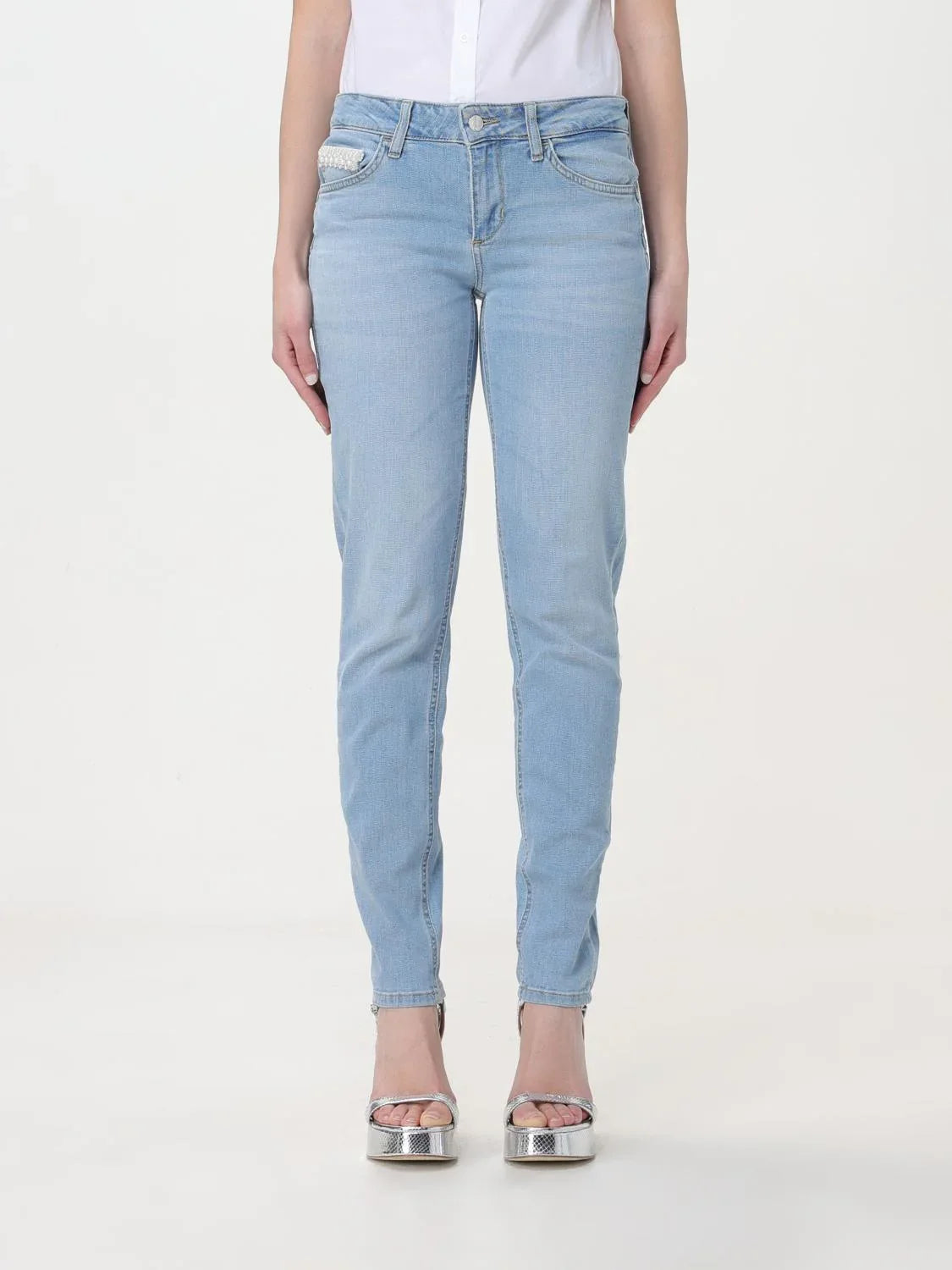 Liu Jo Blue Cotton Straight-Leg Jeans - Zeiniez