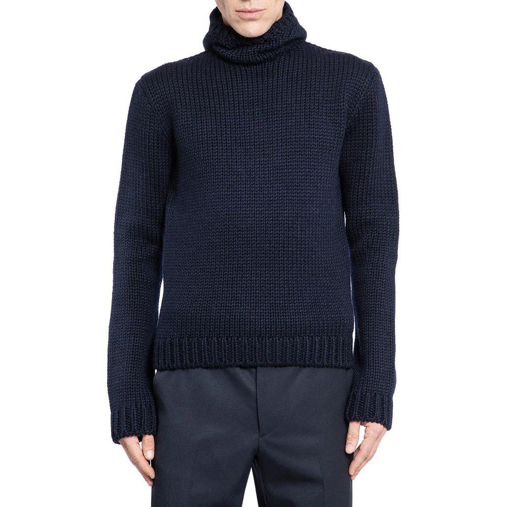 Prada Blue Wool Sweatshirt - Zeiniez