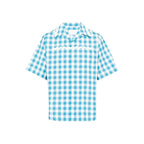 Prada Blue Cotton Pattern Shirt - Zeiniez