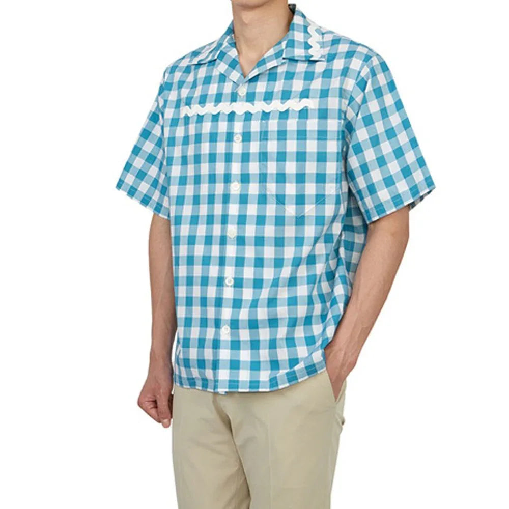 Prada Blue Cotton Pattern Shirt - Zeiniez