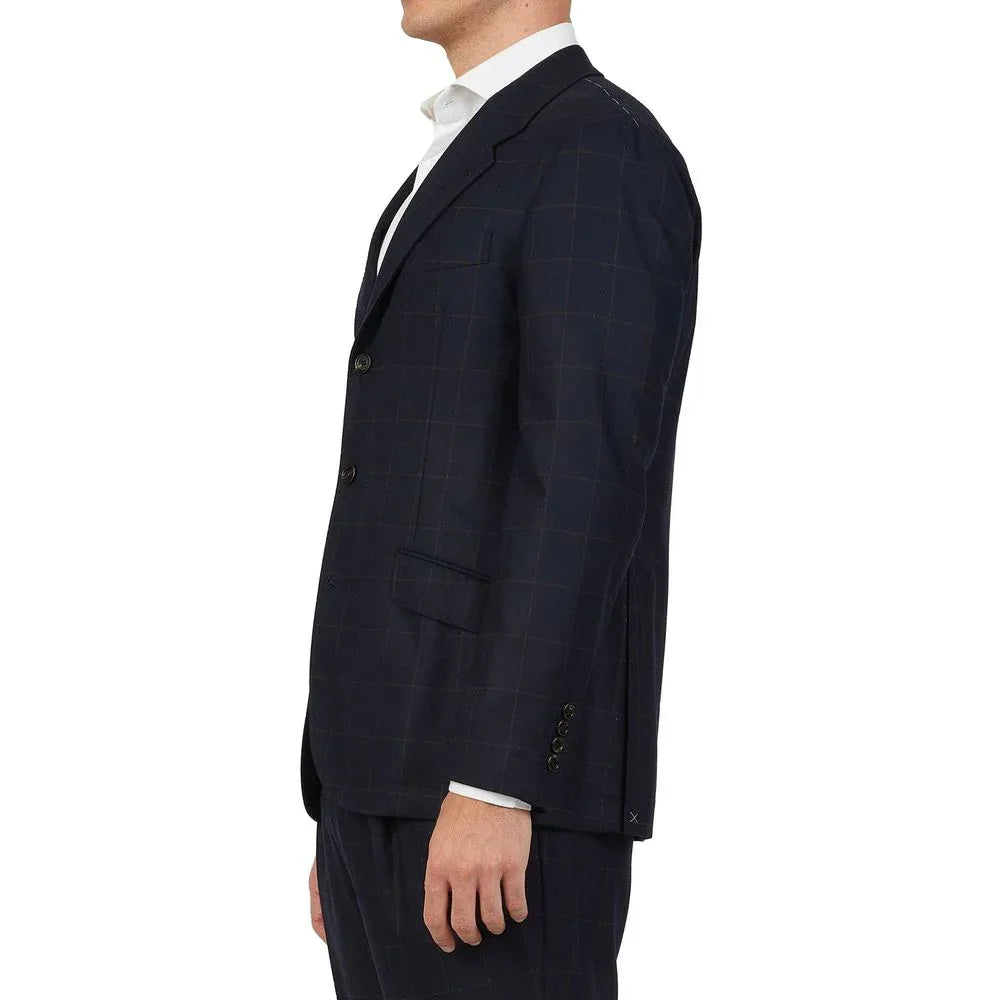 Brunello Cucinelli Blue Wool Two-Piece Suit - Zeiniez