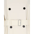 Burberry White Cotton Coat