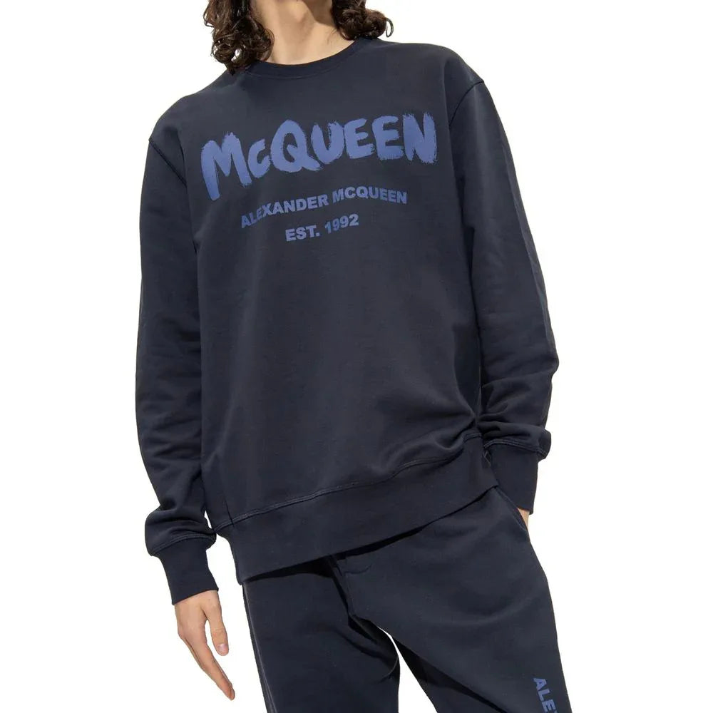 Alexander McQueen Blue Cotton Sweatshirt - Zeiniez