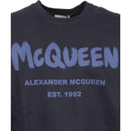 Alexander McQueen Blue Cotton Sweatshirt - Zeiniez