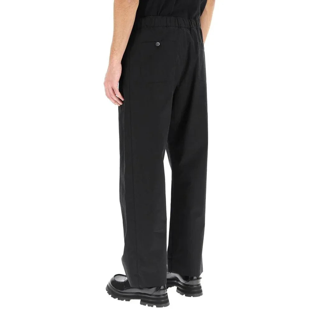 Alexander McQueen Black Cotton Casual Pants - Zeiniez