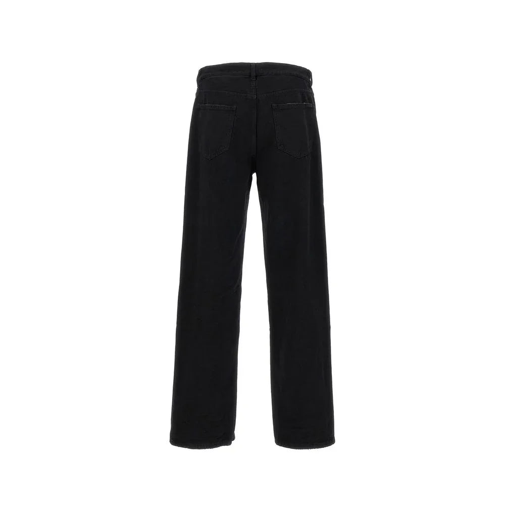 Saint Laurent Black Cotton Relaxed Fit Jeans - Zeiniez