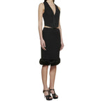 Saint Laurent Black Silk Midi Skirt - Zeiniez