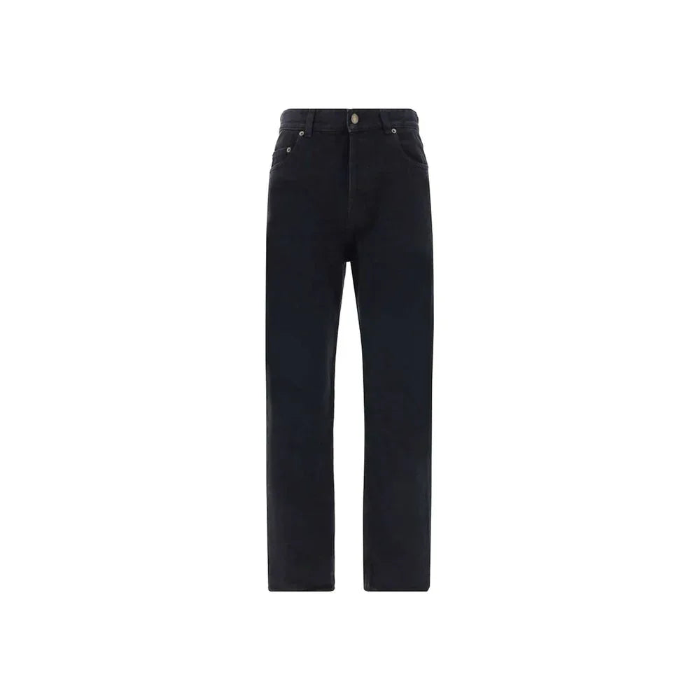 Saint Laurent Black Cotton Straight-Leg Jeans - Zeiniez