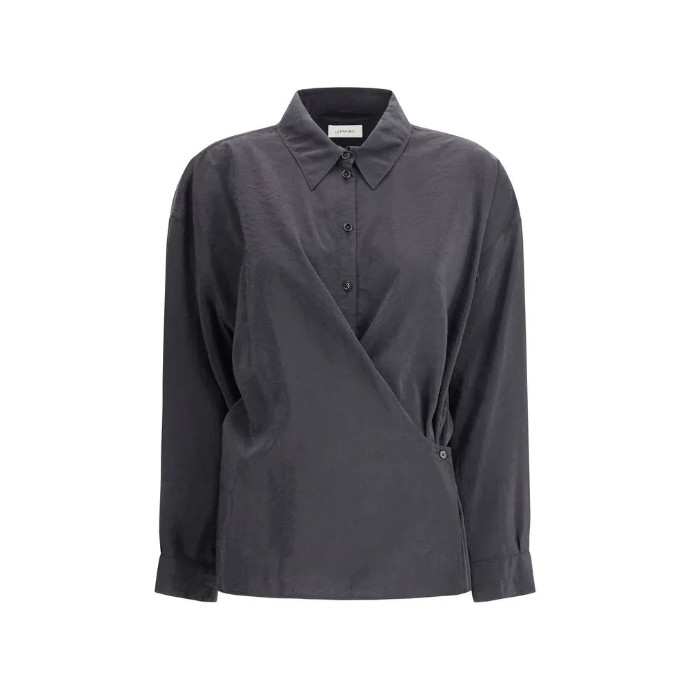 Lemaire Black Silk Dress Shirt - Zeiniez