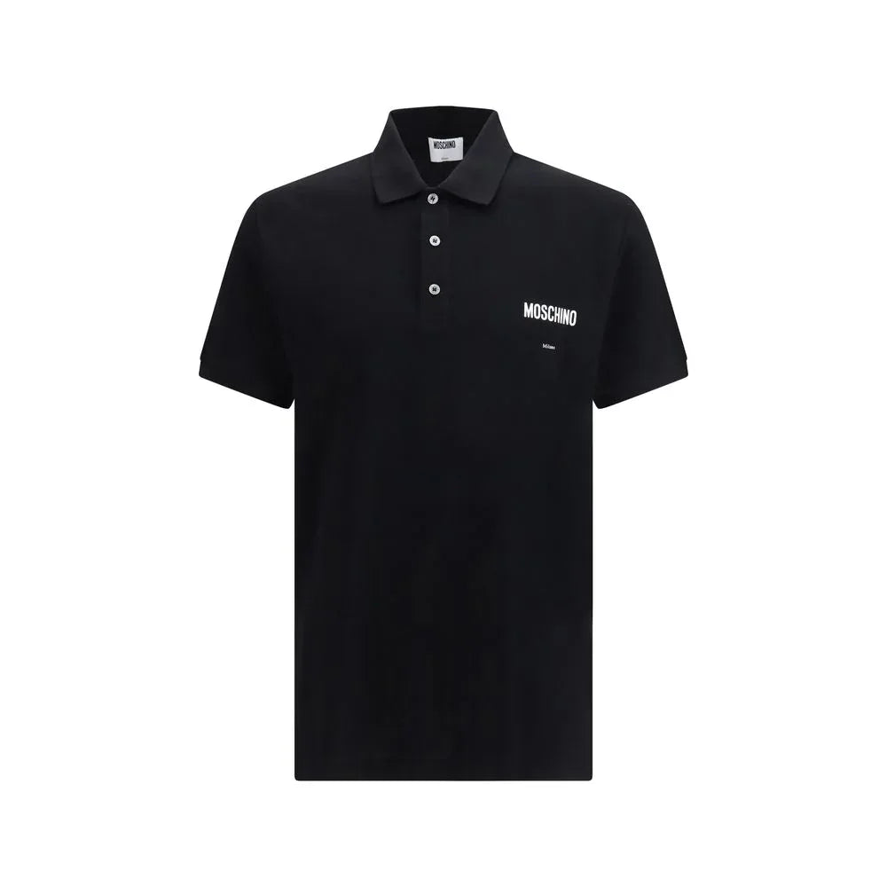 Moschino Black Cotton Polo Shirt - Zeiniez