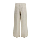 Brunello Cucinelli Beige Linen Casual Pants - Zeiniez