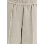 Brunello Cucinelli Beige Linen Casual Pants - Zeiniez
