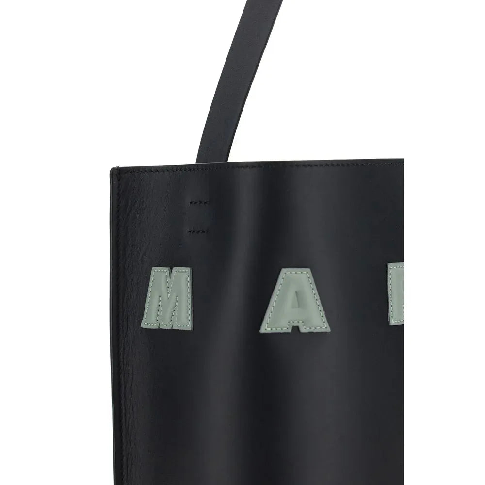 Marni Black Calf Leather Bos Taurus Shoulder Bag - Zeiniez
