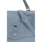 Zanellato Blue Calf Leather Bos Taurus Shoulder Bag - Zeiniez