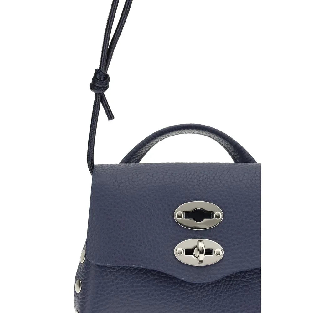 Zanellato Blue Calf Leather Bos Taurus Shoulder Bag - Zeiniez