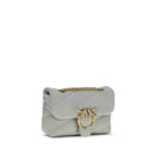 PINKO Gray Calf Leather Bos Taurus Shoulder Bag - Zeiniez