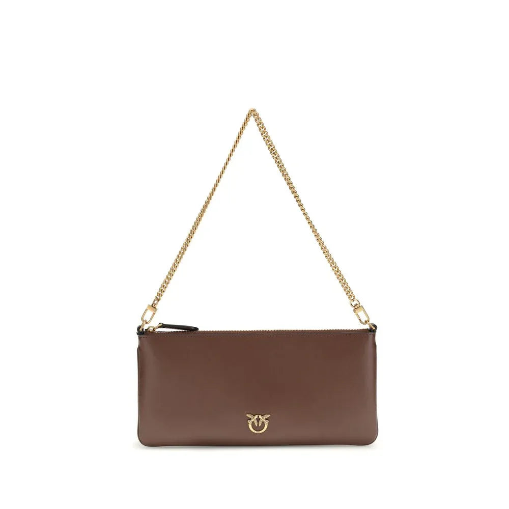 PINKO Brown Calf Leather Bos Taurus Shoulder Bag - Zeiniez