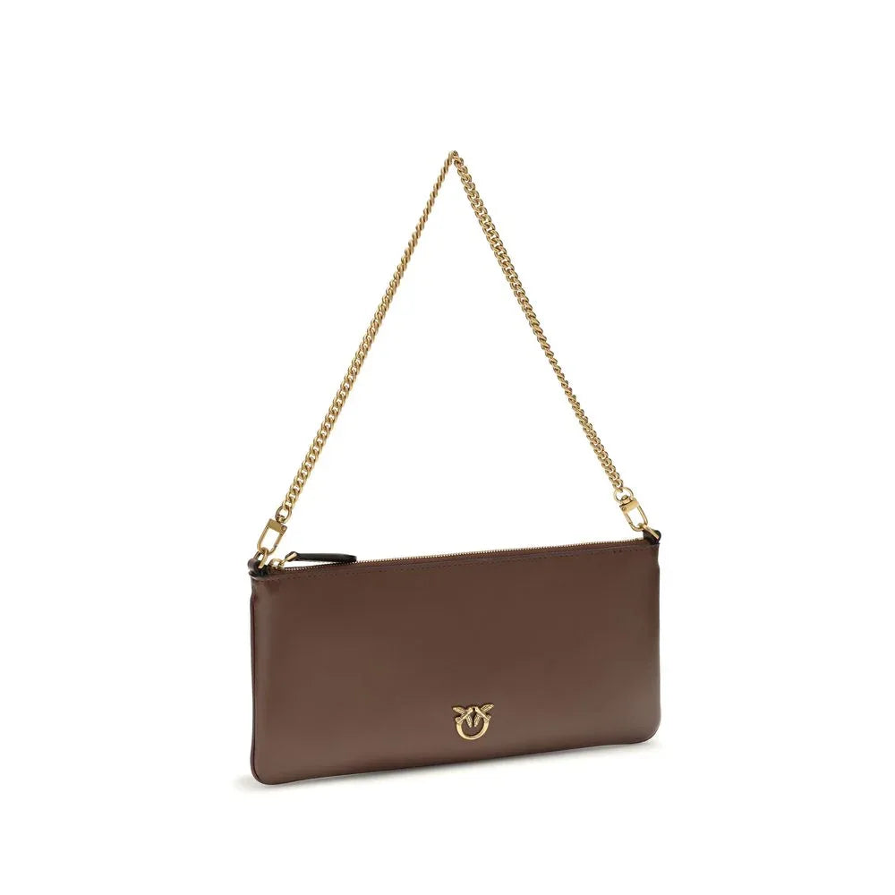PINKO Brown Calf Leather Bos Taurus Shoulder Bag - Zeiniez