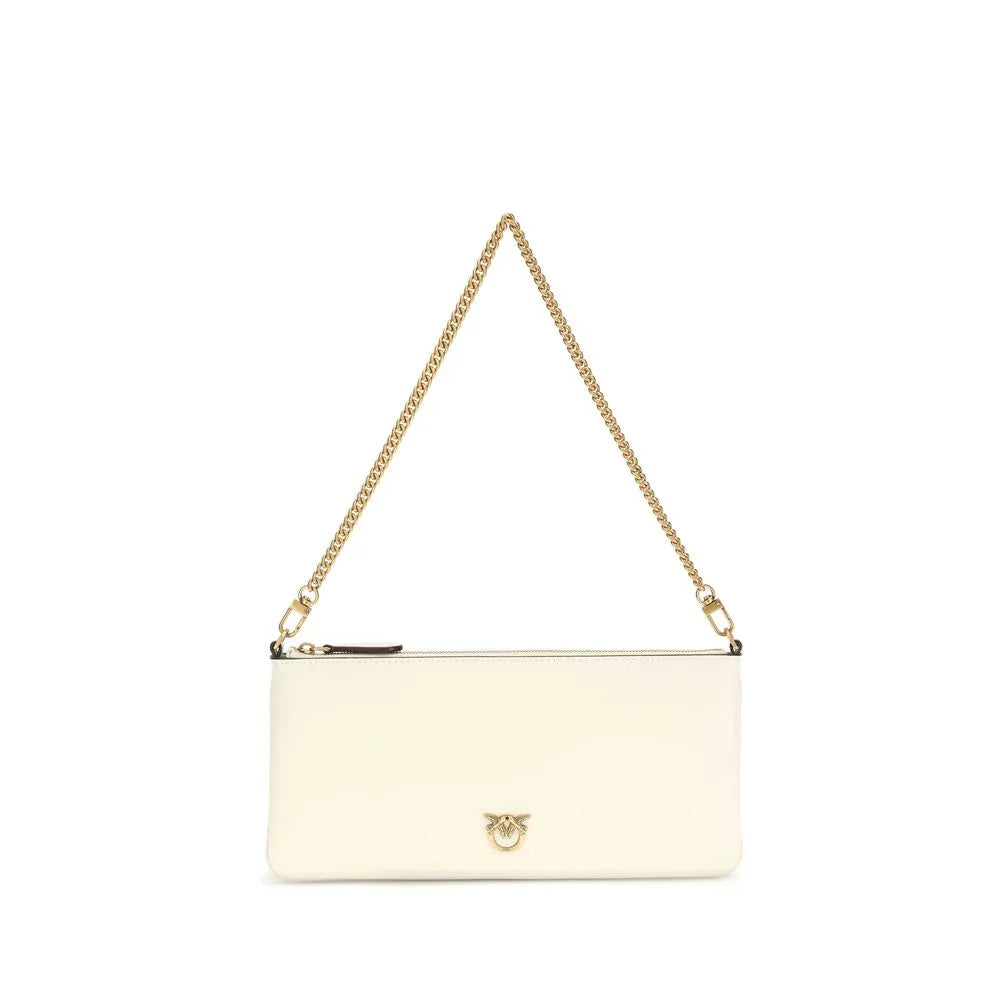 PINKO White Calf Leather Bos Taurus Shoulder Bag - Zeiniez
