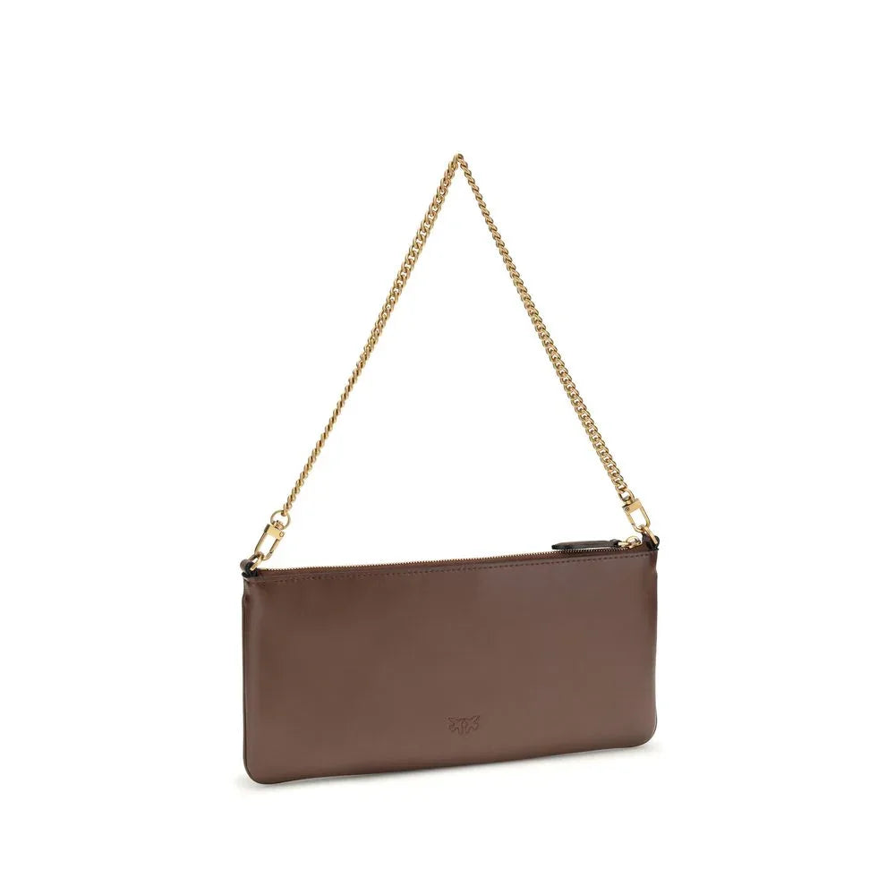PINKO Brown Calf Leather Bos Taurus Shoulder Bag - Zeiniez