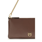 PINKO Brown Calf Leather Bos Taurus Shoulder Bag - Zeiniez