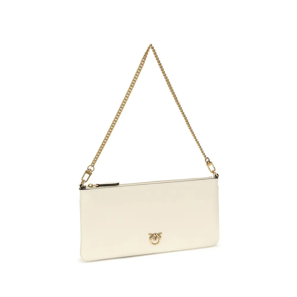 PINKO White Calf Leather Bos Taurus Shoulder Bag - Zeiniez