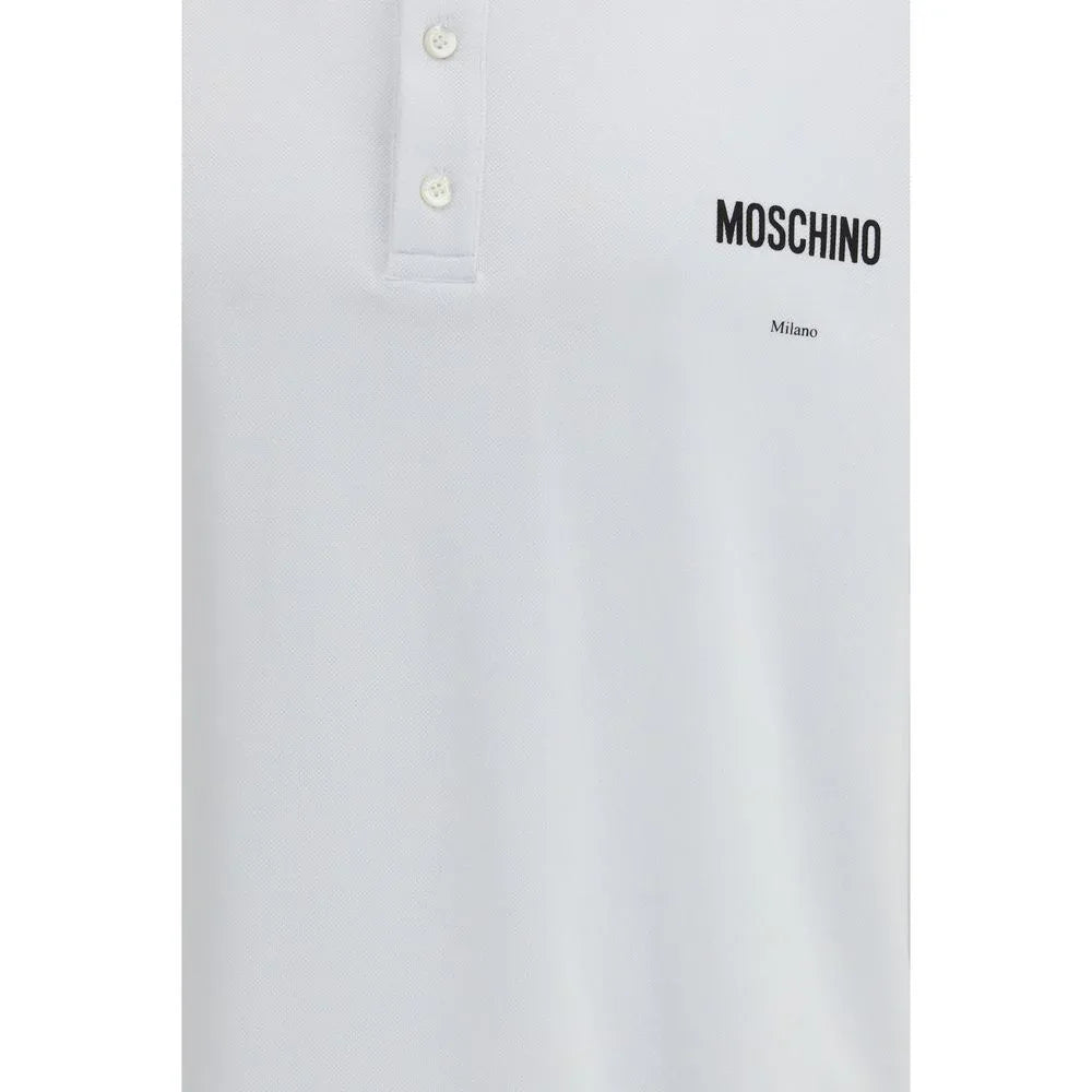Moschino White Cotton Polo Shirt - Zeiniez