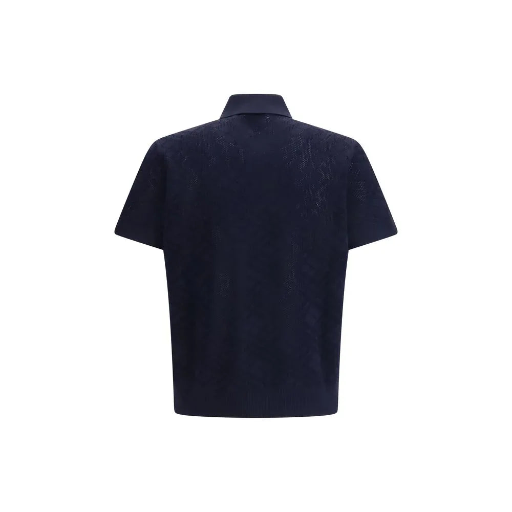 Burberry Blue Wool Polo Shirt - Zeiniez