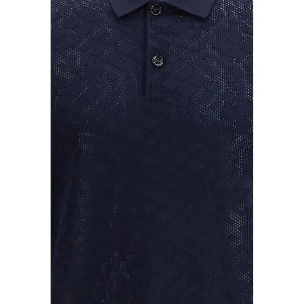 Burberry Blue Wool Polo Shirt - Zeiniez