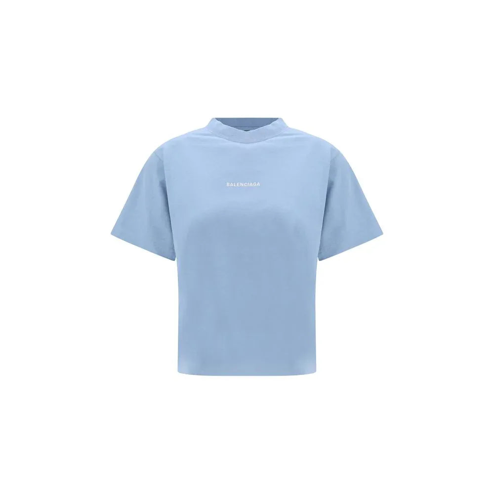 Balenciaga Blue Cotton T-Shirt - Zeiniez