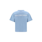 Balenciaga Blue Cotton T-Shirt - Zeiniez