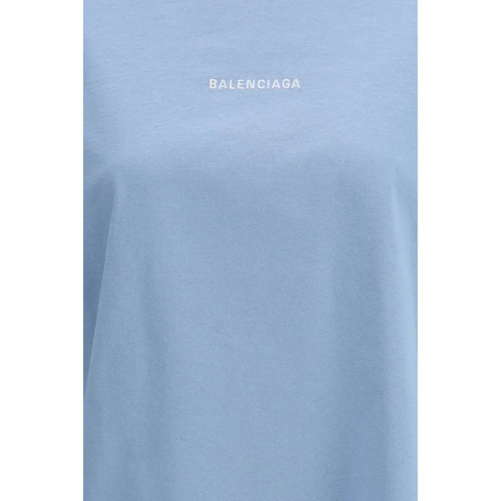 Balenciaga Blue Cotton T-Shirt - Zeiniez