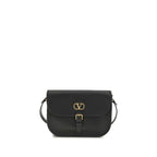 Valentino Garavani Black Calf Leather Bos Taurus Shoulder Bag