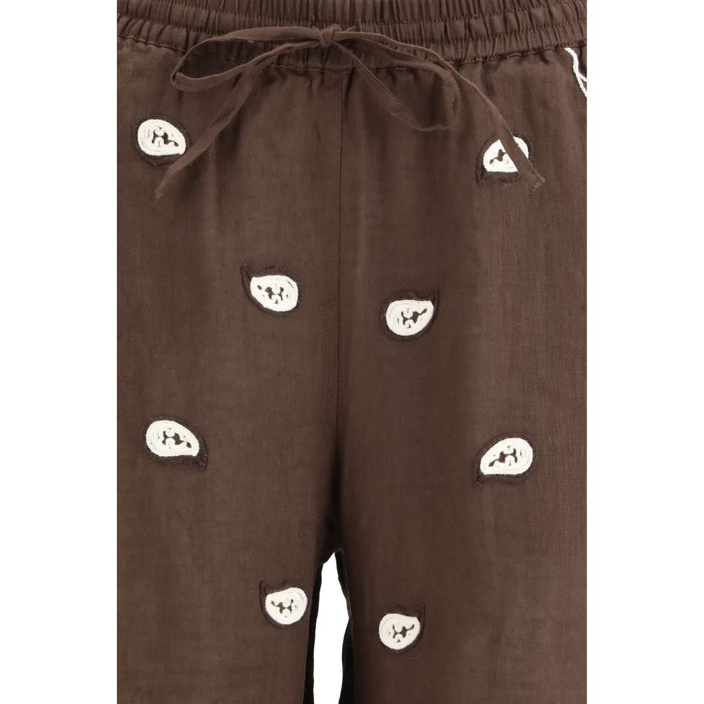 P.A.R.O.S.H. Brown Cotton Casual Pants