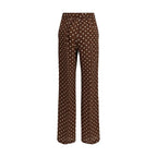 P.A.R.O.S.H. Brown Silk Casual Pants - Zeiniez
