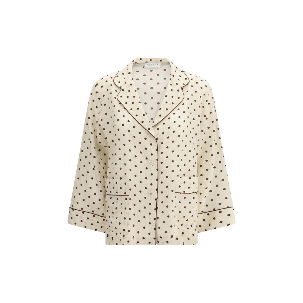 P.A.R.O.S.H. Cream Silk Pattern Shirt