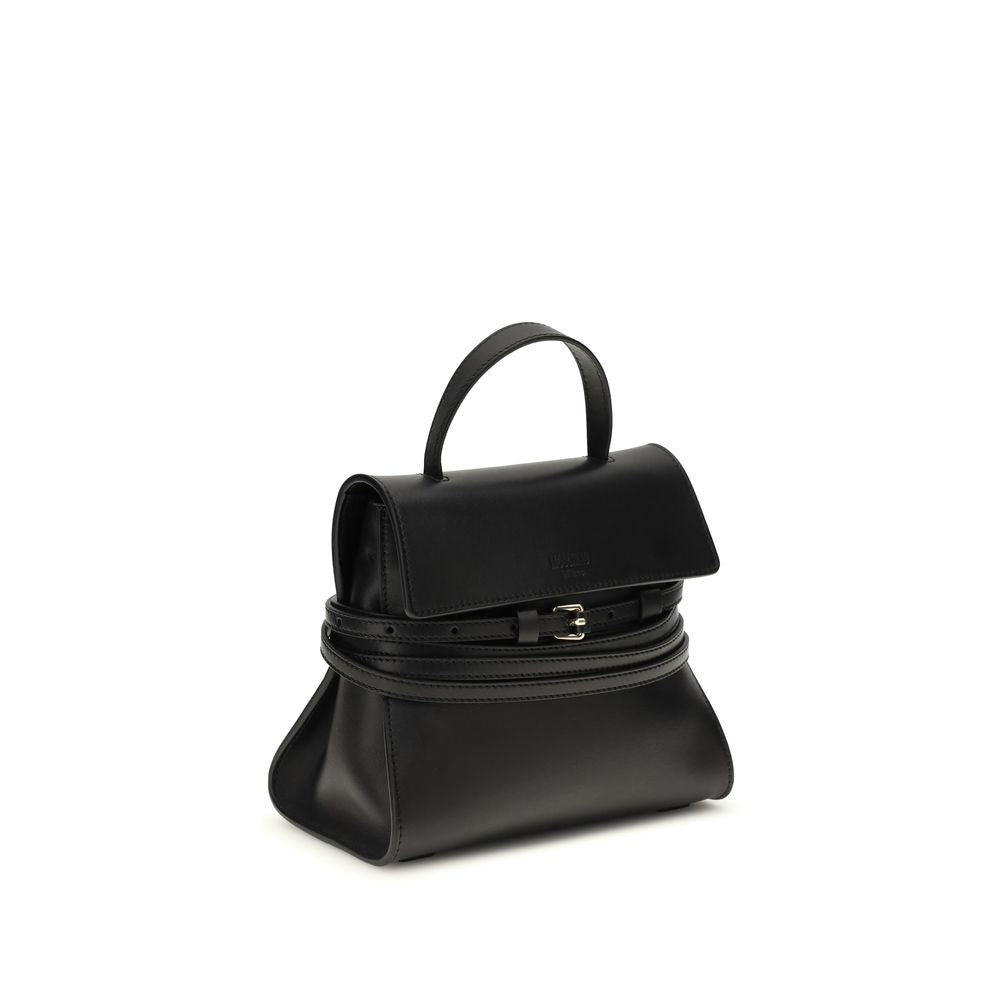 Moschino Black Calf Leather Bos Taurus Handbag