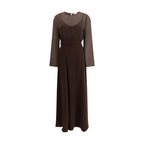 P.A.R.O.S.H. Brown Polyester Casual Dress - Zeiniez