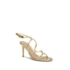Gianvito Rossi Gold Calf Leather Bos Taurus Stiletto Heel Sandals - Zeiniez