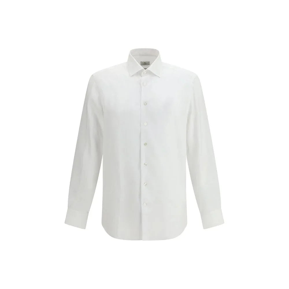 Etro White Linen Dress Shirt - Zeiniez