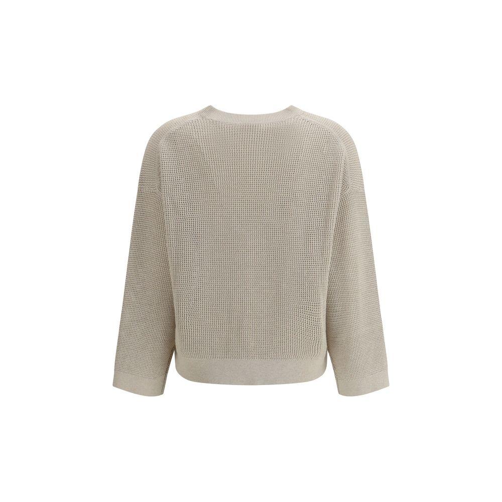 Brunello Cucinelli Beige Cotton Sweatshirt - Zeiniez