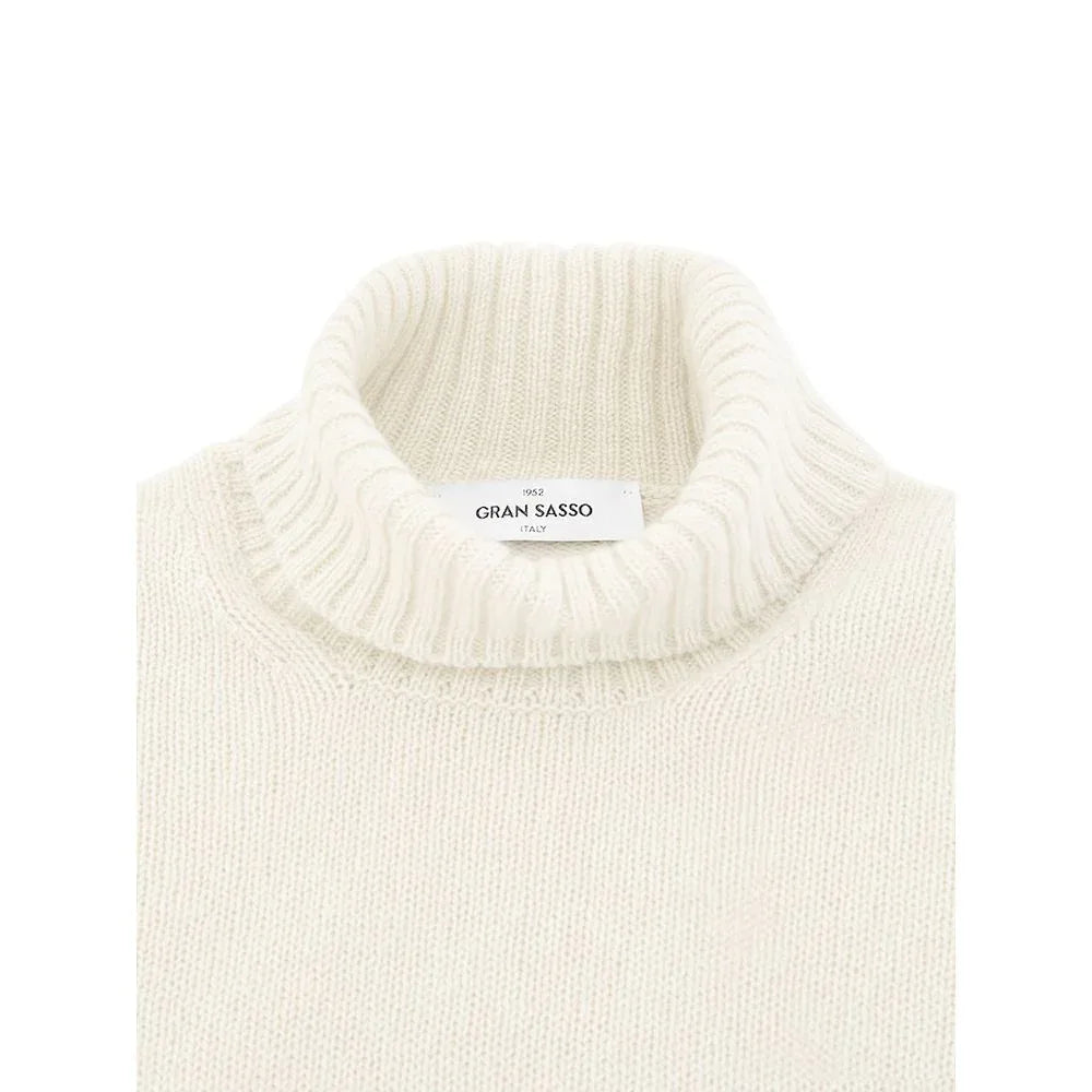 Gran Sasso White Wool Turtleneck - Zeiniez
