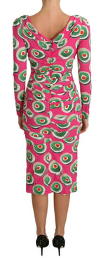 Dolce & Gabbana Pink Silk Cup Cake Sheath Stretch Dress - Zeiniez